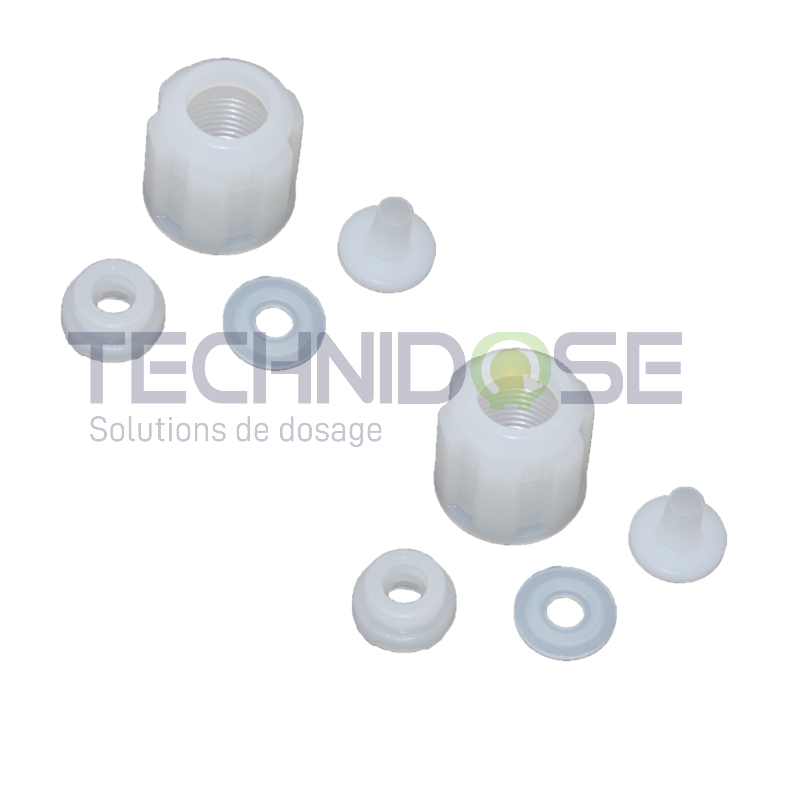 ADAPTATEUR PVDF TARAUDE 1/2'' - TEKNA/TEKBA - TUBE 6x8 (KIT X2)