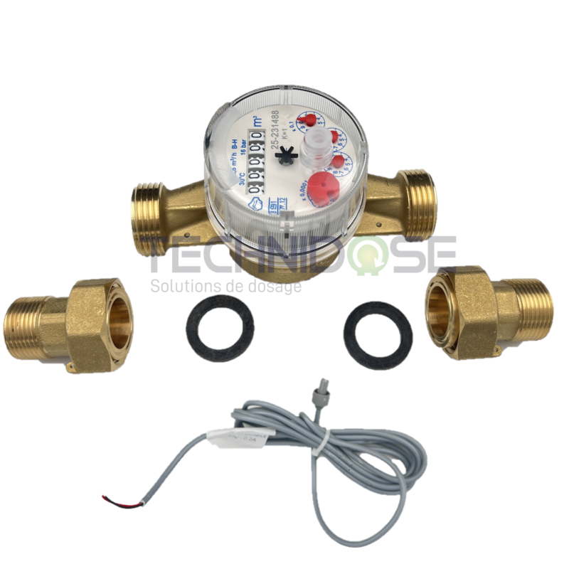 COMPTEUR TC1 DN20 3/4'' - 0,1 imp/litre (10 litres/imp) - 30°C