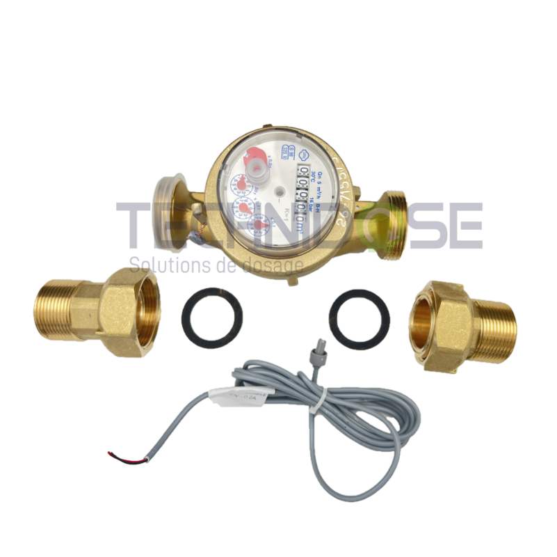 COMPTEUR TC1 DN40 1''1/2 - RACCORDS DN32 1''1/4 - 1 imp/litre - 30°C