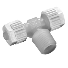 TE PVDF A COIFFFE - 1/2''Gm - 2x SORTIES Øext 12mm Øint 9mm