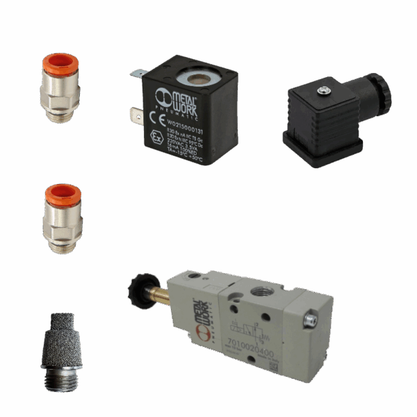 KIT ELECTROVANNE 240VAC NO - 3/2 +RACC + FILTRE