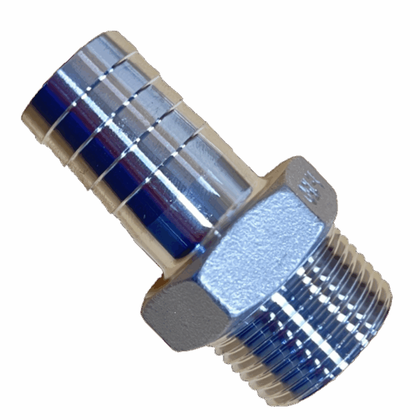 RACCORD CANNELÉ MOULÉ  INOX 316 - 1''Gm - TUBE ØInt. 25mm