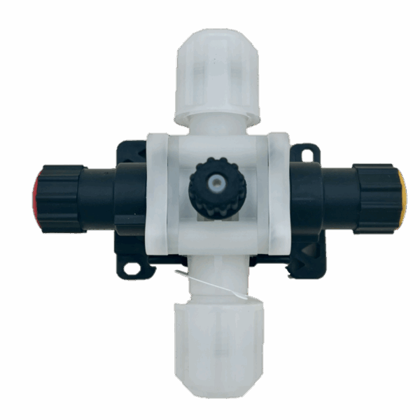 SOUPAPE MULTIFONCTION PVDF/EPDM CONNEX 4x6 ET 8x12 FIXATION MURALE