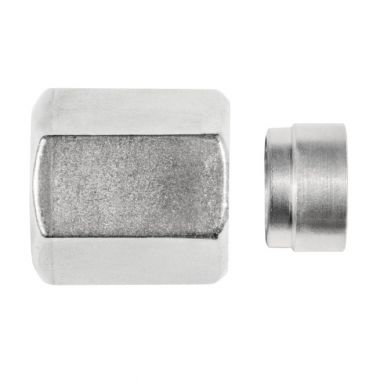 ECROU ET BAGUE DE RACCORDEMENT INOX 316 - TUBE diam ext 6.45mm