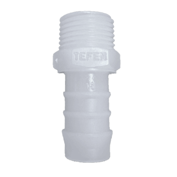 RACCORD DROIT MALE CANNELE PVDF- FILETE 1/2''Gm - Ø16mm