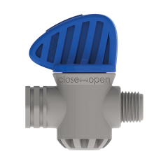 VANNE DUALTECH PP - 1/4 TOUR 1/4''F-1/4''M - VITON - GRIS