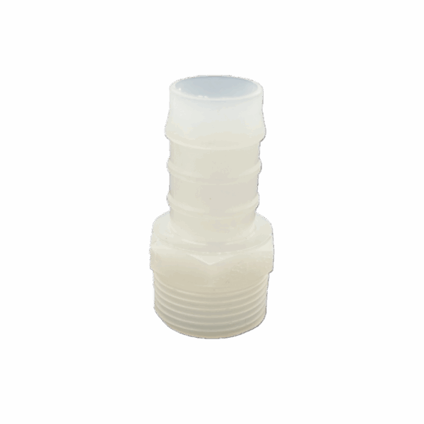 RACCORD DROIT MALE CANNELE PVDF- FILETE 1/2''Gm - Ø19mm