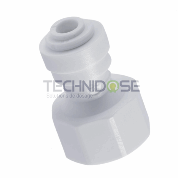 RACCORD FEMELLE ACETAL BLANC PUSH FIT  TARAUDE 1/2''  TUBE ØExt 1/4''