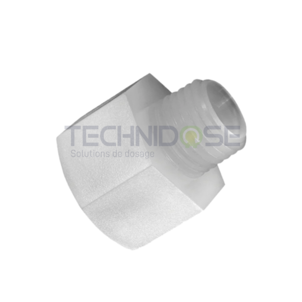 ADAPTATEUR MALE/FEMELLE PVDF - 3/8''Gm x 1/2''Gf