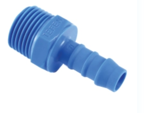 RACCORD NYLON 6-6 UNION MALE 1/4'' CANNELE TUYAU Ø Int 6 mm