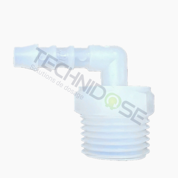 COUDE MALE CANNELE PVDF - FILETE 1/2''Gm - Ø6mm