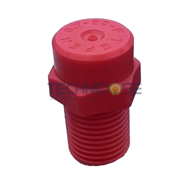 BUSE ROUGE PULVERISATION 80° ANTI-GOUTTE - ACETAL - 1/8''M NPT