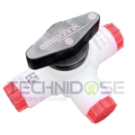 VANNE 3 VOIES EN L - PVDF/FKM/PTFE -PN10 - Gf 1/4'' - ØPASSAGE DN04