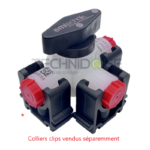 VANNE 3 VOIES EN L - PVDF/FKM/PTFE -PN10 - Gf 1/4'' - ØPASSAGE DN04 – Image 3