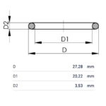 JOINT TORIQUE EPDM 65 SH NOIR - 20.22 x 3.53 - POUR D20/DN15 – Image 2