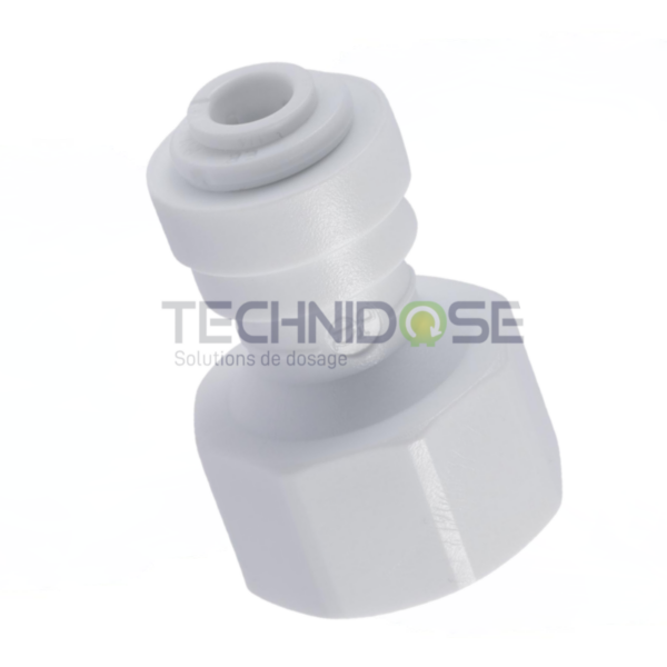 RACCORD FEMELLE ACETAL BLANC PUSH FIT  TARAUDE 1/2''  TUBE ØExt 1/4''