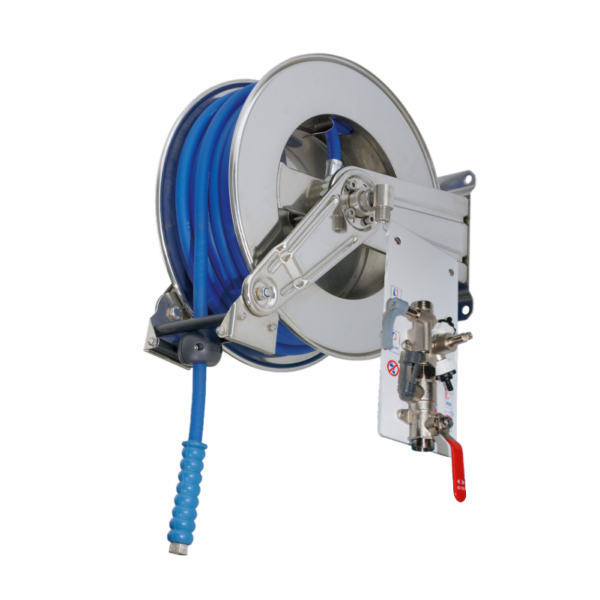 ENROULEUR INOX INDUSTRIE EAG AUTO 20M -COUDE INOX +KIT DOSAGE 1 PDT