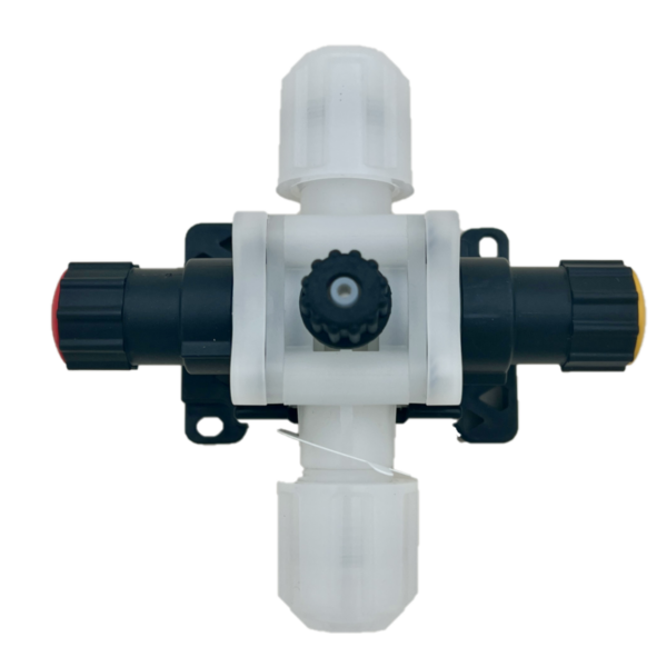 SOUPAPE MULTIFONCTION PVDF/FPM CONNEX 4/6 ET 8/12 FIXATION MURALE