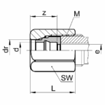 ECROU ET BAGUE DE RACCORDEMENT INOX 316 - TUBE diam ext 8mm – Image 2