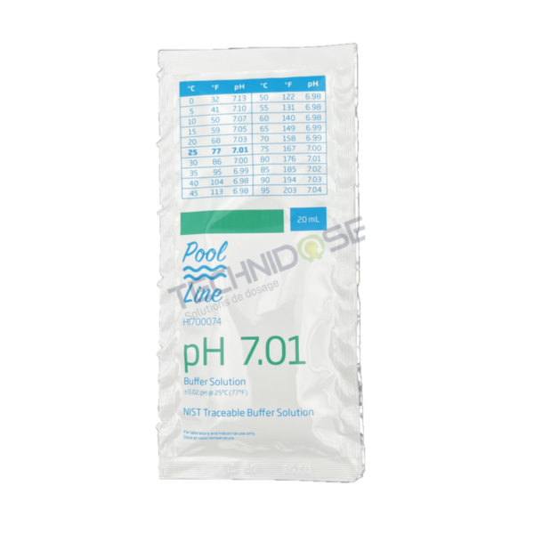 SOLUTION TAMPON PH 7.01 - SACHET 20mL POOL LINE