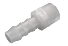 RACCORD DROIT MALE CANNELE PVDF- FILETE 1/2''Gm - Øint 10mm