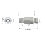 PORTE-SONDE PSS3 PVDF COURT 1/2" Gm - 90°C 7 BAR - A PARTIR DU DN63