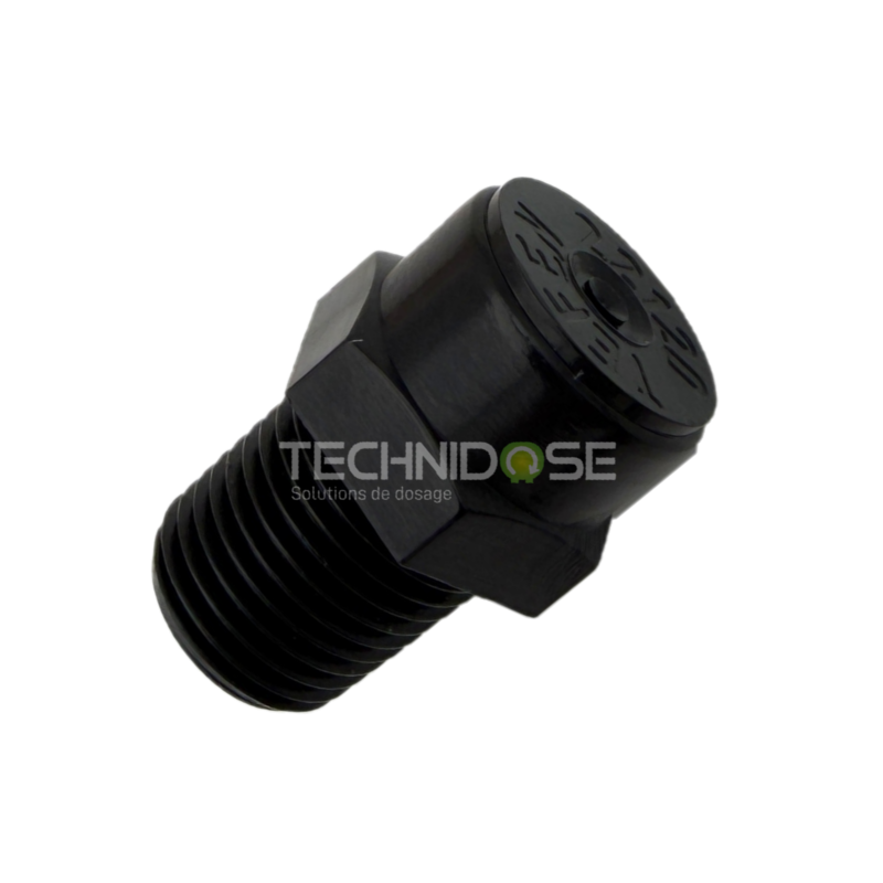 222.112.212.02.png BUSE NOIRE PULVERISATION 120° ANTI-GOUTTE - ACETAL - 1/8"M NPT – Image 1