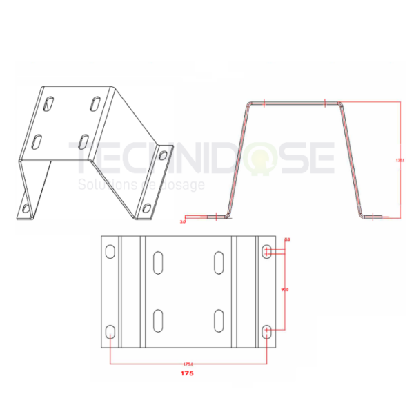 SOCLE DE FIXATION POMPE SEKO SPRING PETIT MODELE – H=130mm