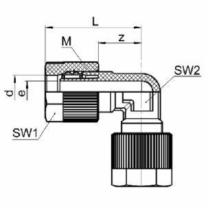 COUDE SERTO A COIFFE PVDF POUR TUBE Øext 16mm / Øint 13mm